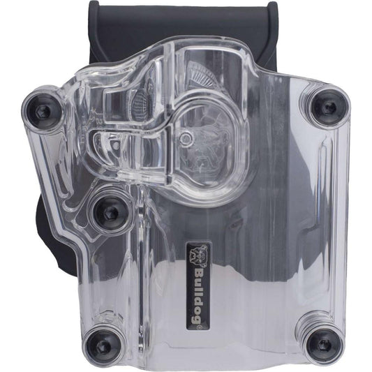 Bulldog Cases Gun Holsters Bulldog Cases Bulldog Max Multi-Fit Polymer Holster With Paddle-Transparent Clear Right Hand