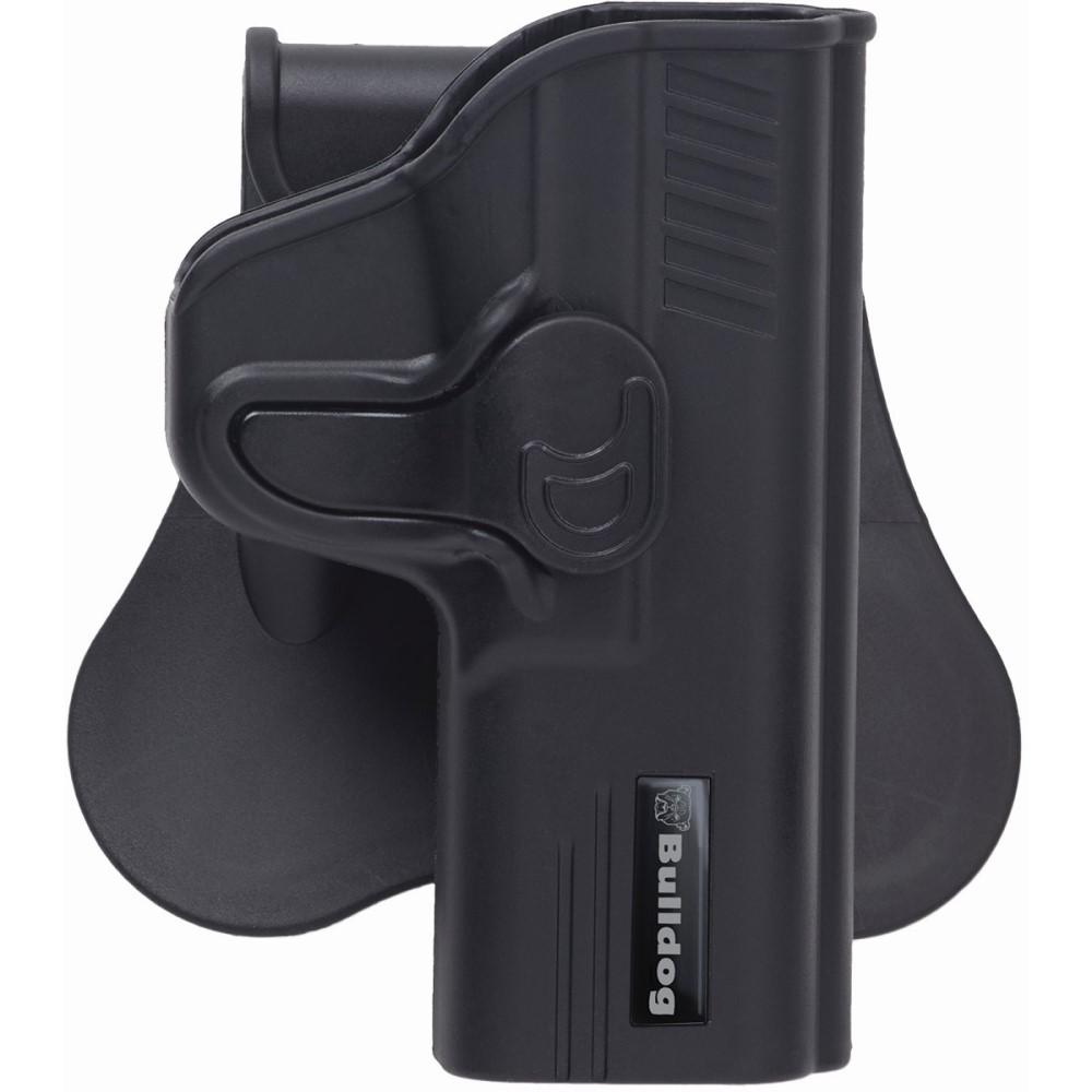 Bulldog Cases Gun Holsters Bulldog Cases Bulldog Rapid Release Polymer Holster with Paddle Fits S&W M&P Shield Black Right Hand