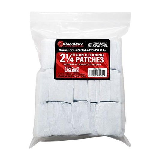 Kleen Bore Gun Cleaning Jags Patch Holders &amp; Patches Kleen Bore KleenBore 2 1/4" Bore Cleaning Patches .38/.45 Cal .410-20 ga 500/ct