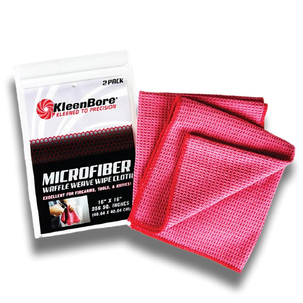 Kleen Bore Cloths &amp; Wipes Kleen Bore KleenBore Waffle Weave MicroFiber Red Cloths 16x16 Size 2/ct