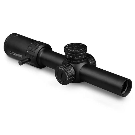Konus Optics Centerfire Scopes Konus Optics Konus Sultan Rifle Scope 1-10x24mm 30mm SFP Ballistic Circle Illum. Black