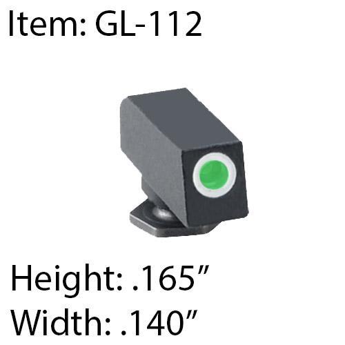 Ameriglo Night Sights Ameriglo Ameriglo Classic Style Tritium Night Sight / Front - Green / Outline - White