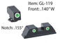 Ameriglo Night Sights Ameriglo Ameriglo Classic Tritium Night Sight Set 3-Dot for Glock 20 21 29 30 31 32 36 40 41