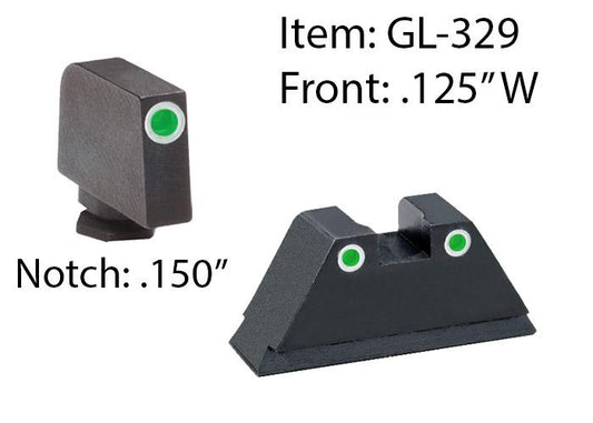 Ameriglo Suppressor Height Sights Ameriglo Amerigo Custom Combination Tall Suppressor Height Set - All Glock Models Except 42 43 / Front Tritium - Green / Front Outline -White / Rear Tritium -