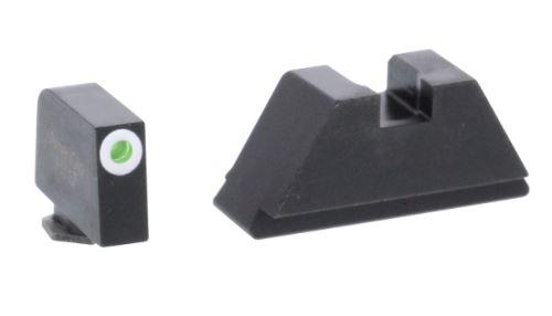Ameriglo Suppressor Height Sights Ameriglo Green Tritium White Outline .315/flatblack .394 for Glock Tall suppressor