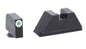 Ameriglo Suppressor Height Sights Ameriglo Green Tritium White Outline .315/flatblack .394 for Glock Tall suppressor