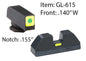 Ameriglo Gun Parts|Night Sights Ameriglo Ameriglo Glock CAP Sight Set For Glock 20 21 29 30 31 32 36 40 41 - Green Tritium Lime Green Lumisquare Outline Front/Rear