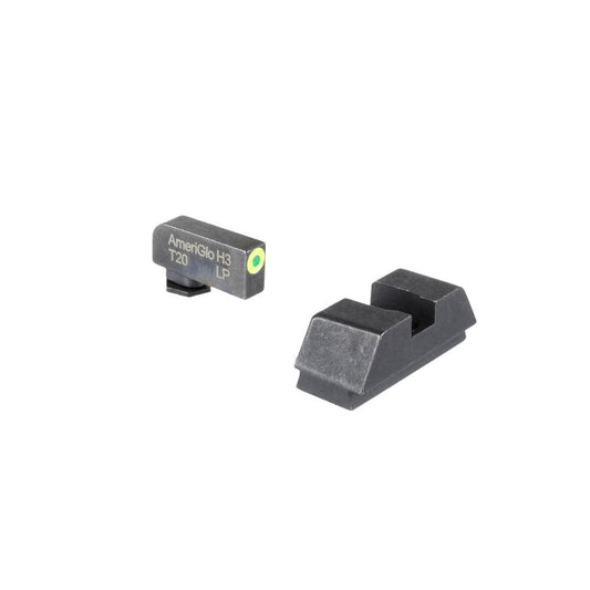Ameriglo Night Sights Ameriglo Ameriglo Optics Compatible Tritium Handgun Sight Set for Glock Flat Black .295? Rear 1L Tall Green with Lumigreen 220? Front