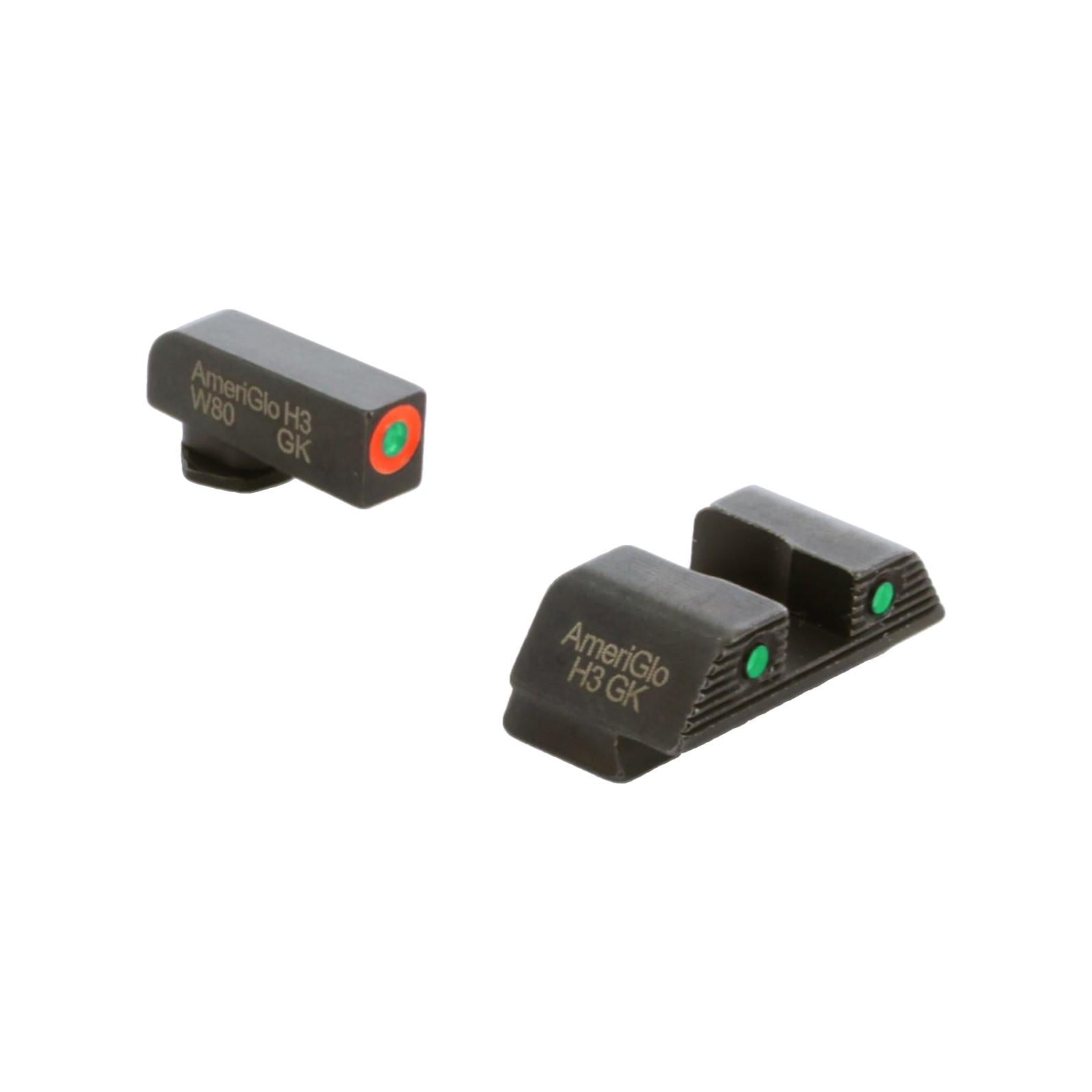 Ameriglo Night Sights Ameriglo Ameriglo Trooper Tritium Sight Set Green with Orange Front Green with Black Rear for Glock 42 43 43x 48