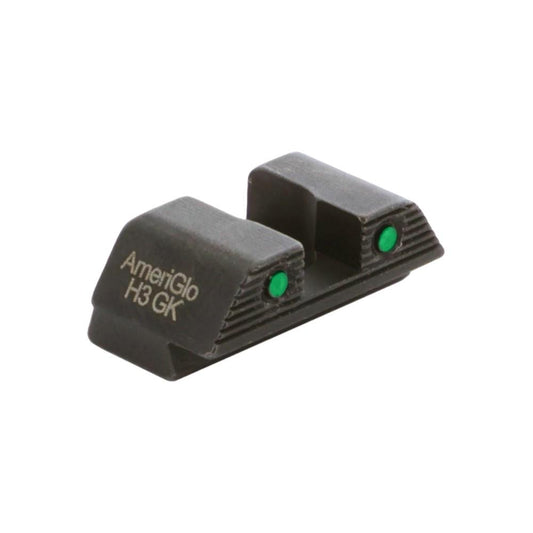 Ameriglo Night Sights Ameriglo Ameriglo Green Tritium 2-dot Black Outlines Rear Sight .256in H .165 Sq Notch Glock