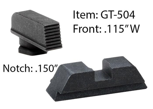 Ameriglo Gun Parts|Night Sights Ameriglo Ameriglo Defoor Performance Black Sight Set for Glock 17-39 / Front Width .115" / Rear Notch .150"
