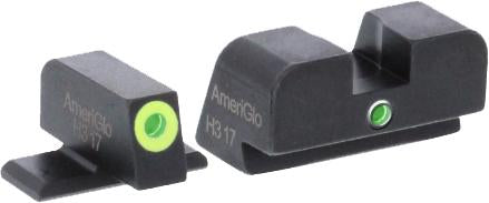 Ameriglo Night Sights Ameriglo Green Tritium Lime Green Lumi Outline/Green Single Dot for Sig #8 height