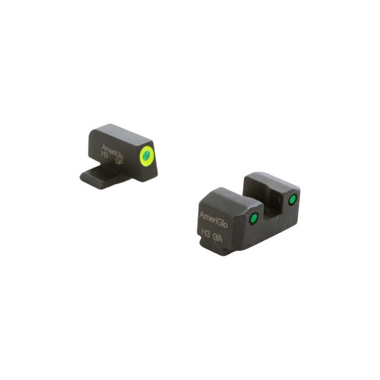 Ameriglo Night Sights Ameriglo Ameriglo Trooper Tritium Handgun Sight Set for Sig with #6 Front and #8 Rear Green Rear Green with LumiGreen Front