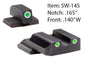 Ameriglo Night Sights Ameriglo Ameriglo Classic Style Night Sight Set for S&W M&P Shield / Front Tritium - Green / Front Outline - White / Rear Tritium - Green / Rear Outline White