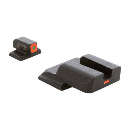 Ameriglo Night Sights Ameriglo Ameriglo CAP Sight Set Green Tritium Orange Square Outline Front Orange Non-Trit Rear for M&P Shield