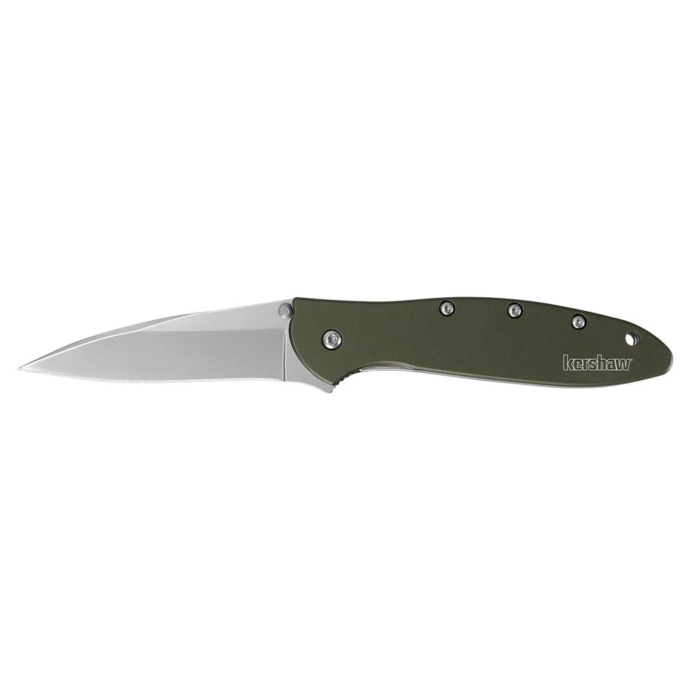 Kershaw Knives Knives &amp; Edged Tools|Knives Kershaw Knives Kershaw Leek Folding Knife 3" Drop Point Blade Olive