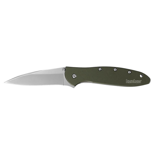 Kershaw Knives Knives &amp; Edged Tools|Knives Kershaw Knives Kershaw Leek Folding Knife 3" Drop Point Blade Olive