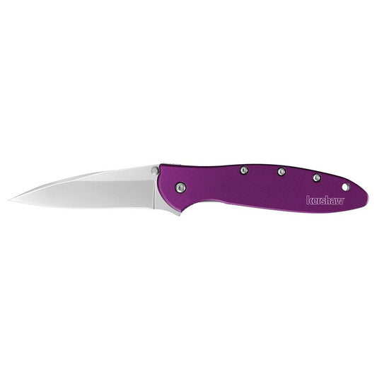 Kershaw Knives Knives &amp; Edged Tools|Knives Kershaw Knives Kershaw Leek Folding Knife 3" Drop Point Blade Purple
