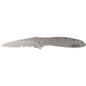 Kershaw Knives Knives &amp; Edged Tools|Knives Kershaw Knives Kershaw Ken Onion Leek Folding Knife 3" Partially Serrated Drop Point Blade Silver