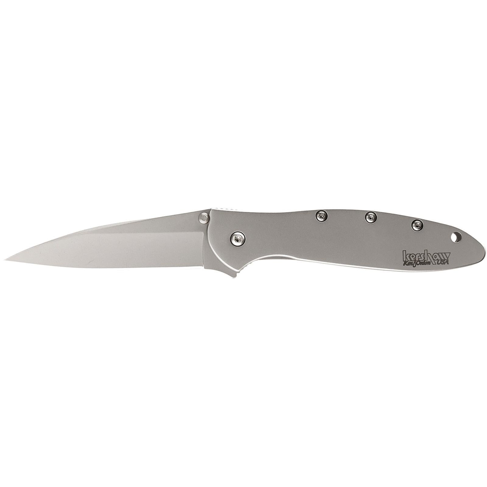 Kershaw Knives Knives &amp; Edged Tools|Knives Kershaw Knives Kershaw Ken Onion Leek Folding Knife 3" Drop Point Blade Silver