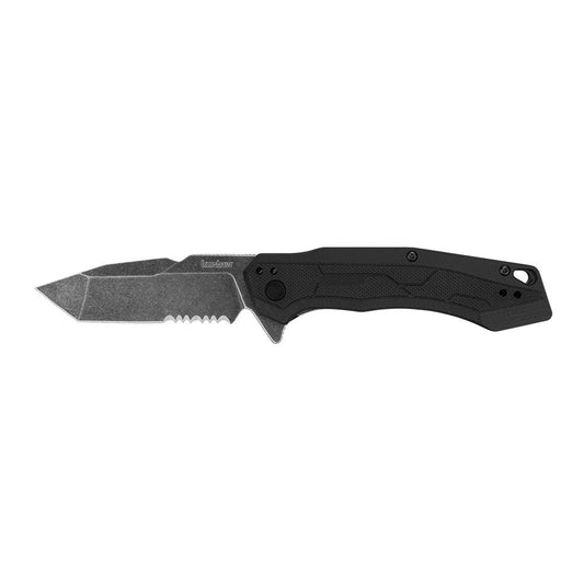 Kershaw Knives Knives &amp; Edged Tools|Knives Kershaw Knives Kershaw Analyst Folding Knife 3-1/4" Partially Serrated Tanto Blade Black