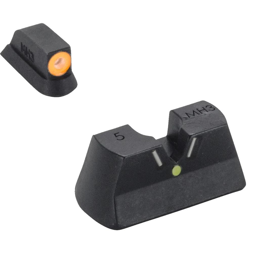 Meprolight Sights Night Sights Meprolight Sights Meprolight Hyper Bright V-Sight Fixed Pistol Set for CZ 75/85/97/SP01 Green with Orange Front