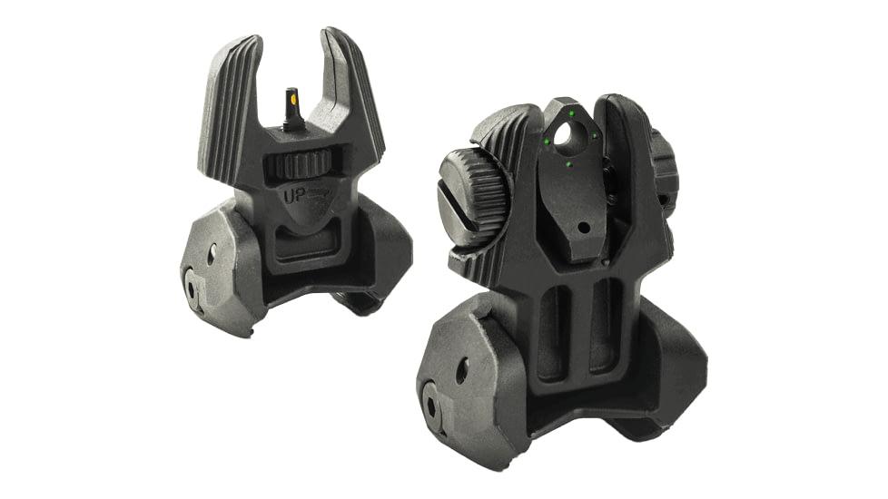 Meprolight Sights Rifle Sights Meprolight Sights Meprolight Mepro FRBS - Self Illuminated Flip Polymer Black Back-up Rifle Sights 4 Dot Rear/Green Hyper Bright Front
