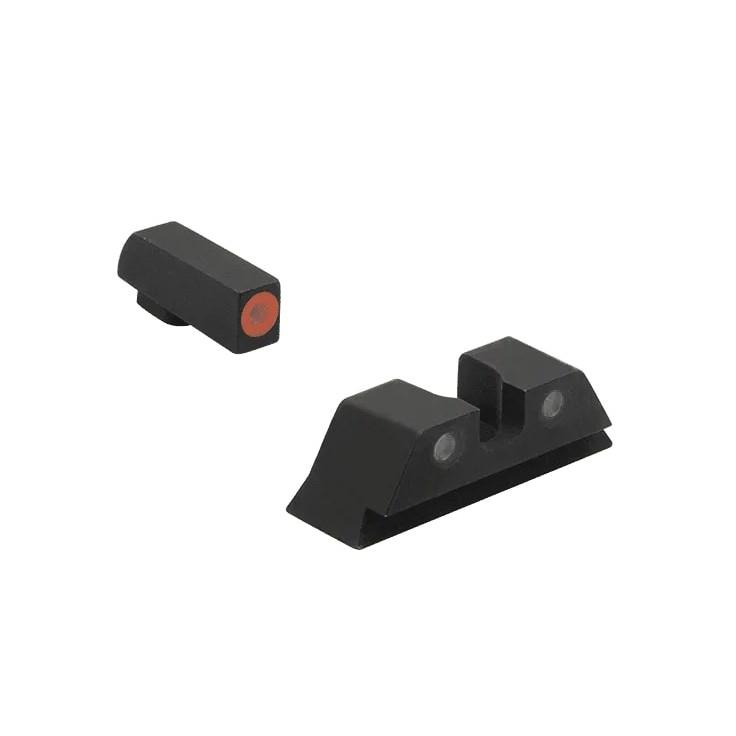 Meprolight Sights Night Sights Meprolight Sights Meprolight Hyper Bright Extremely Bright Day/Night Sight for Glock Orange Ring Front Green Rear