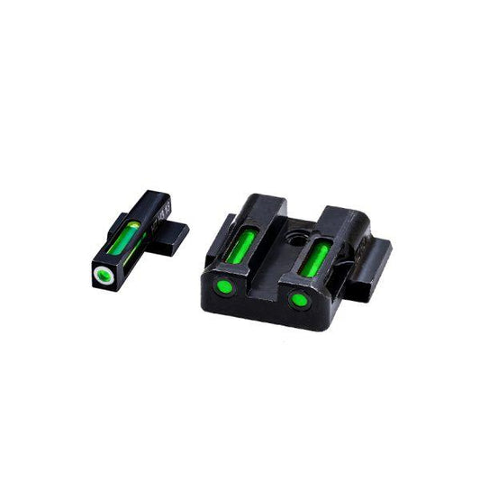 Hiviz Optics|Fiber Optic Sights Hiviz HIVIZ LiteWave H3 sight Green LitePipe/White front ring fits S&W Shield models