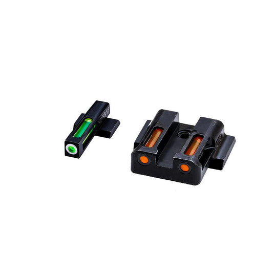 Hiviz Optics|Fiber Optic Sights Hiviz HIVIZ LiteWave H3 sight Orange/Green LitePipe/White front ring fits S&W Shield models