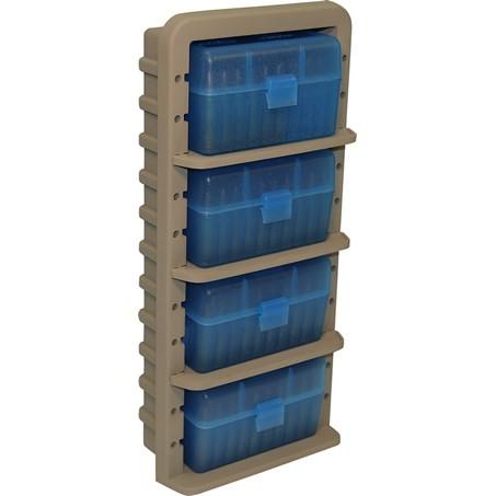 MTM Ammo Boxes MTM ARRS Ammo Rack with 4 RS-50-24 Ammo Boxes Clear Blue and Dark Earth