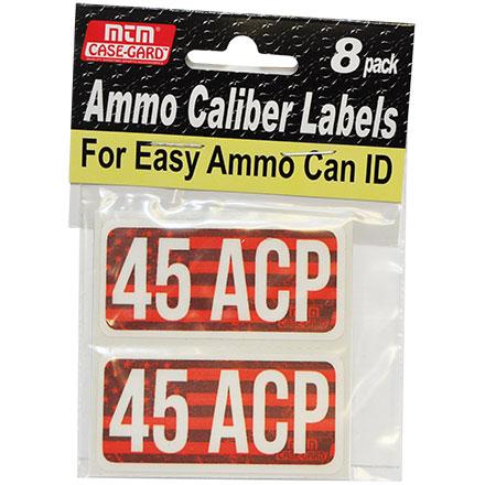 MTM Ammo Boxes MTM Ammo Caliber Labels 45 ACP Red 8/ct