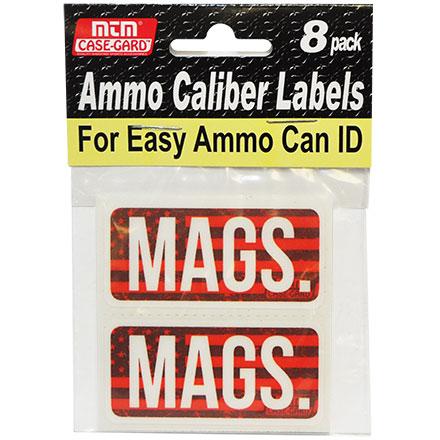 MTM Ammo Boxes MTM Ammo Caliber Labels MAGS Red 8/ct