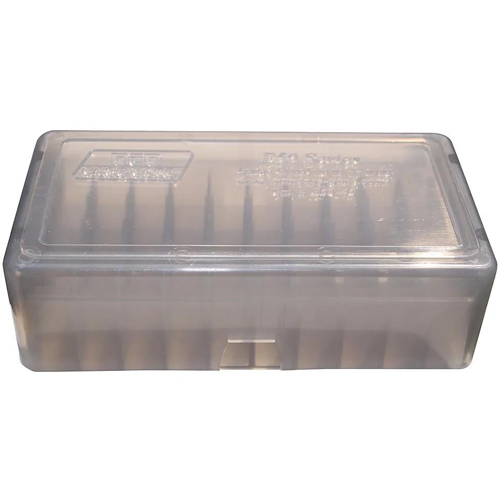 MTM Ammo Boxes MTM 44/.45 Mag 50-Round Slip Top Handgun Ammo Box Clear Smoke