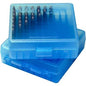 MTM Ammo Boxes MTM Flip Top Ammo Box for 22 LR 100 Rounds Clear Blue