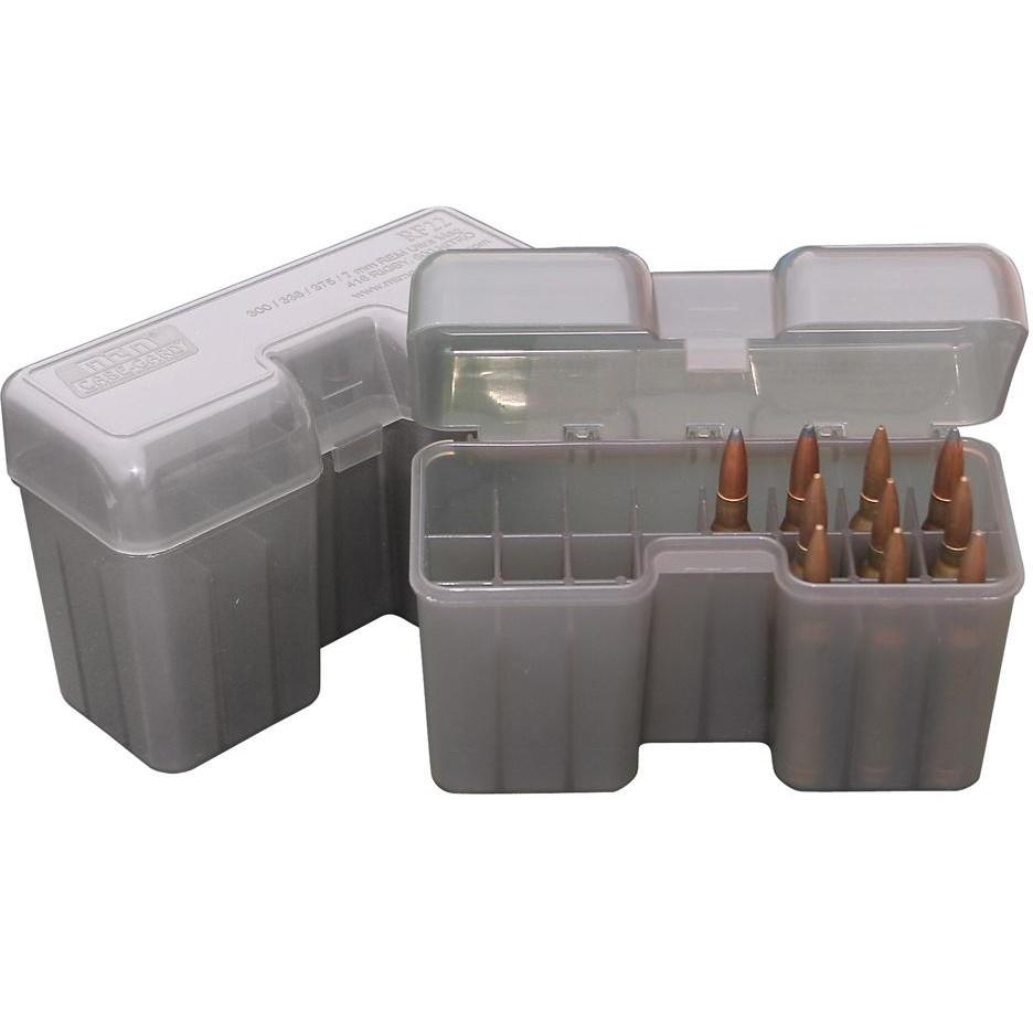 MTM Ammo Boxes MTM Case-Guard RF-22 Series Flip Top Rifle Ammo Box Clear Smoke