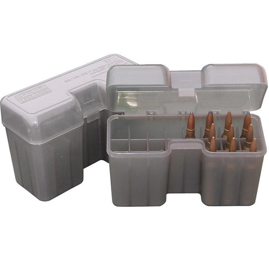 MTM Ammo Boxes MTM Case-Guard RF-22 Series Flip Top Rifle Ammo Box Clear Smoke