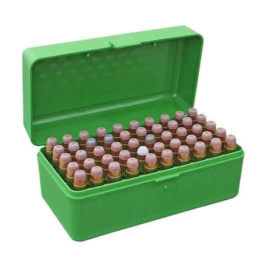 MTM Ammo Boxes MTM Case-Gard R-50 Series Rifle Ammo Box .300 WSM/45-70/7mm R SAUM Green