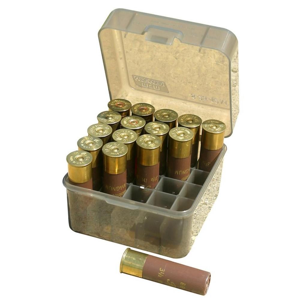 MTM Ammo Boxes MTM Dual Gauge Shotshell Case 3.5" 25 Rounds Clear Smoke