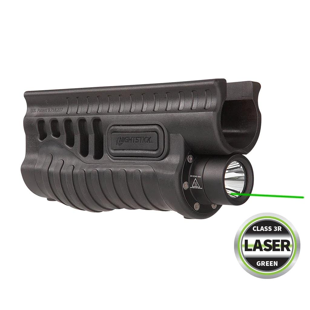 Bayco Products dba NightStick Shotgun Lights Bayco Products dba NightStick Nightstick Shotgun Forend Light with Green Laser Black for Remington 870/TAC-14