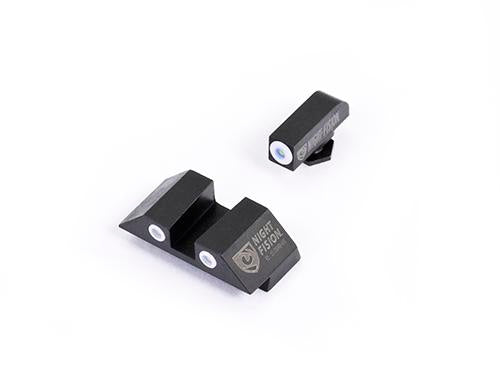 Night Fision LLC Gun Parts &amp; Tools Night Fision LLC Night Fision 3 Dot Night Sights for Glock Models 17/19 -White Front Ring/White Square Rear