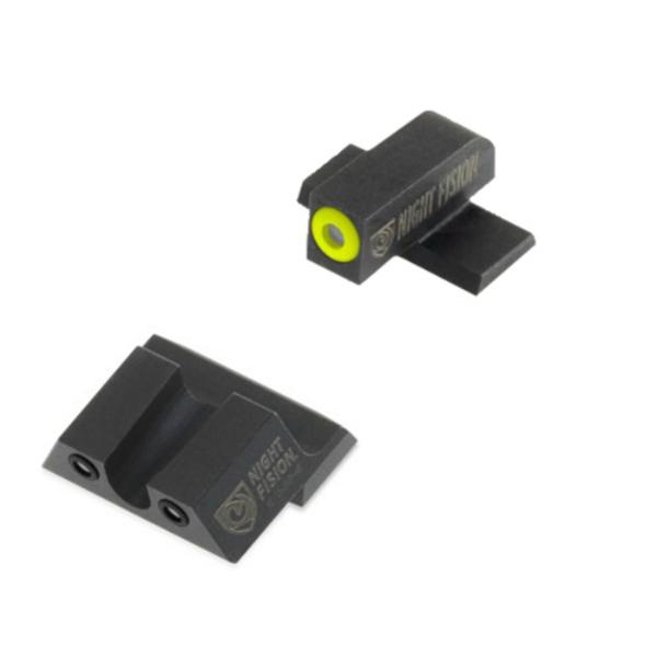 Night Fision LLC Night Sights Night Fision LLC Perfect Dot NS Set With Yellow Front + Black U Rear Fits Springfield XD