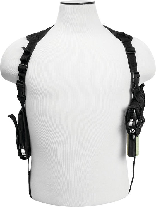 NcSTAR Gun Holsters NcSTAR VISM by NcSTAR AMBI HORIZONTAL SHOULDER HOLSTER/DOUBLE MAG HOLDER/BLACK