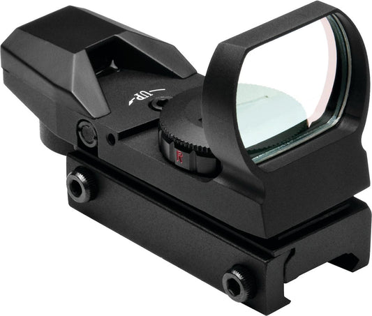 NcSTAR Reflex NcSTAR NcStar Red & Green Reflex Sight with 4 Reticles and QR Mount - Black