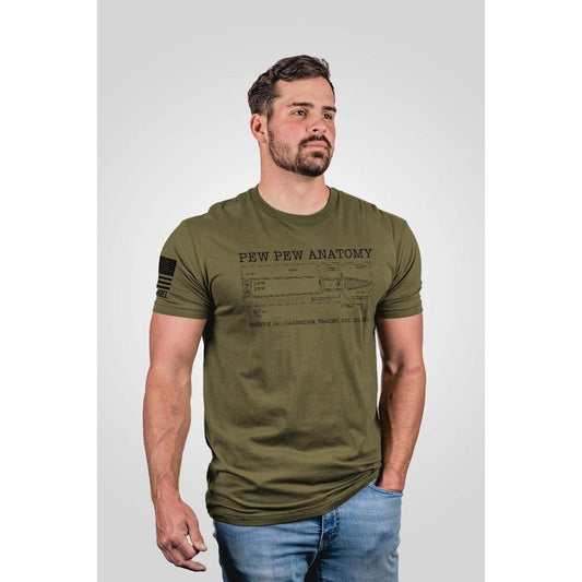 Nine Line Apparel Short Sleeve Shirts Nine Line Apparel Nine Line Pew Pew Anatomy Short Sleeve Shirt Military Green XL