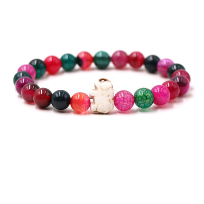 European And American Blue Pine Green Malachite Elephant Bracelet