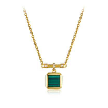 Sterling Silver Lapis Lazuli Malachite Necklace