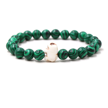 European And American Blue Pine Green Malachite Elephant Bracelet