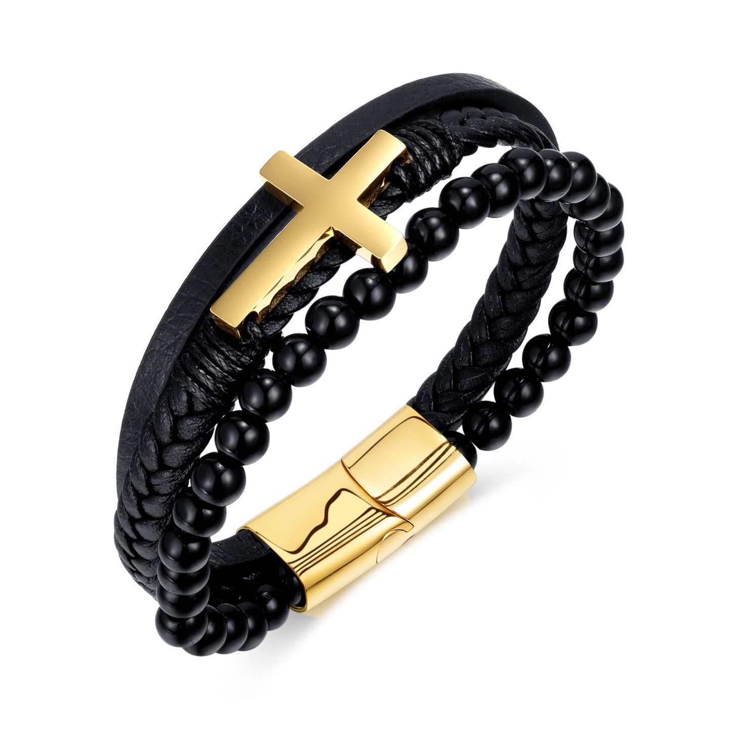 Fashion Handmade Braided Bracelet Vintage Cross Bracelet