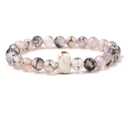 European And American Blue Pine Green Malachite Elephant Bracelet